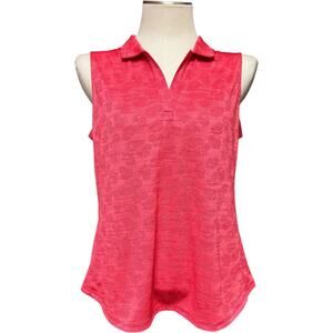 Tommy Bahama Island Zone Sleeveless Collared Shirt Pineapple Red Large